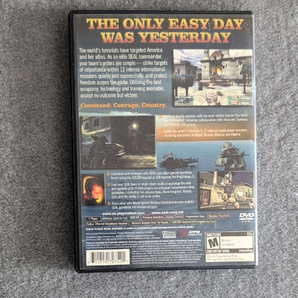 SOCOM II: U.S. Navy SEALs PlayStation 2 PS2 Black Label Complete CIB Tested - Picture 3 of 4